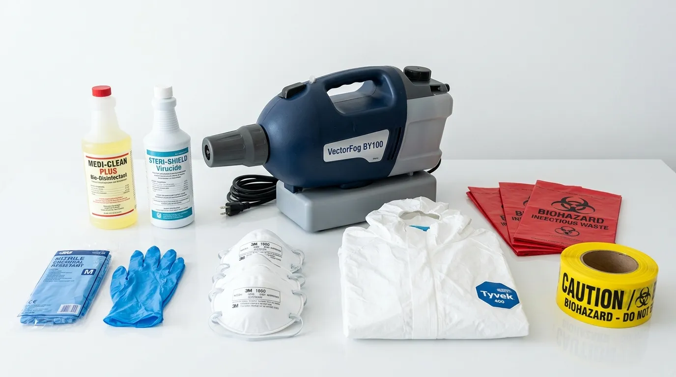 Professional biohazard remediation crew working in Audubon